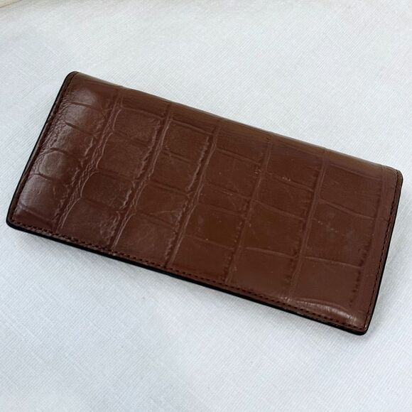 Coach Moc Croc Bifold Leather Long Wallet - Picture 5 of 7